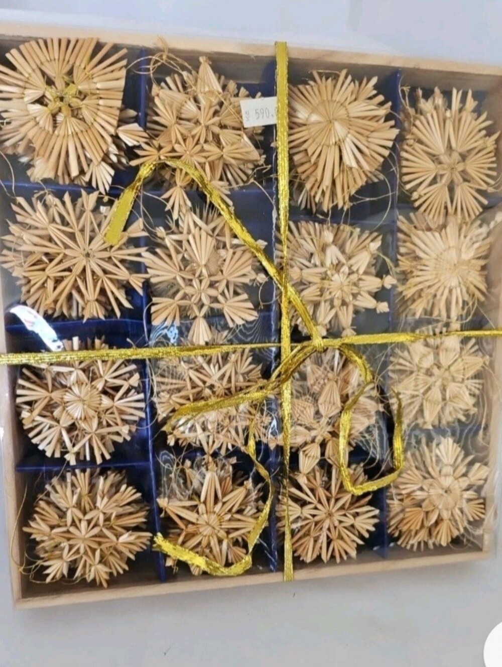 150+ Czech Handmade Straw Snowflake Christmas Ornaments 2.5” Boxed Folk Art